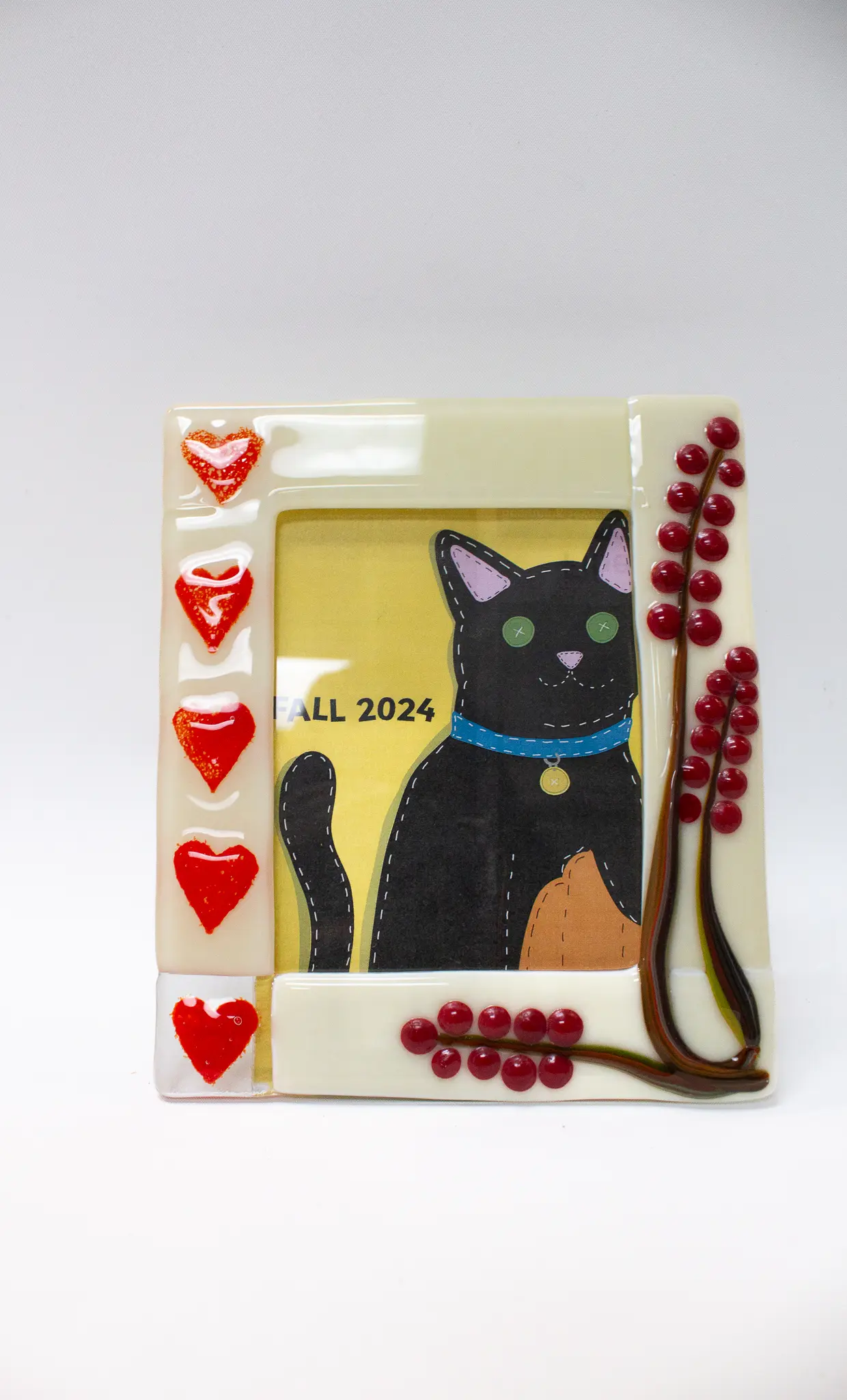 Fused glass frame made by instructor 